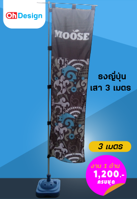 ธงชายหาด beach flag 3 เมตร 1 ด้าน
