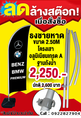 ธงชายหาด ธงปีกนก ธงใบมีด Beach Flag